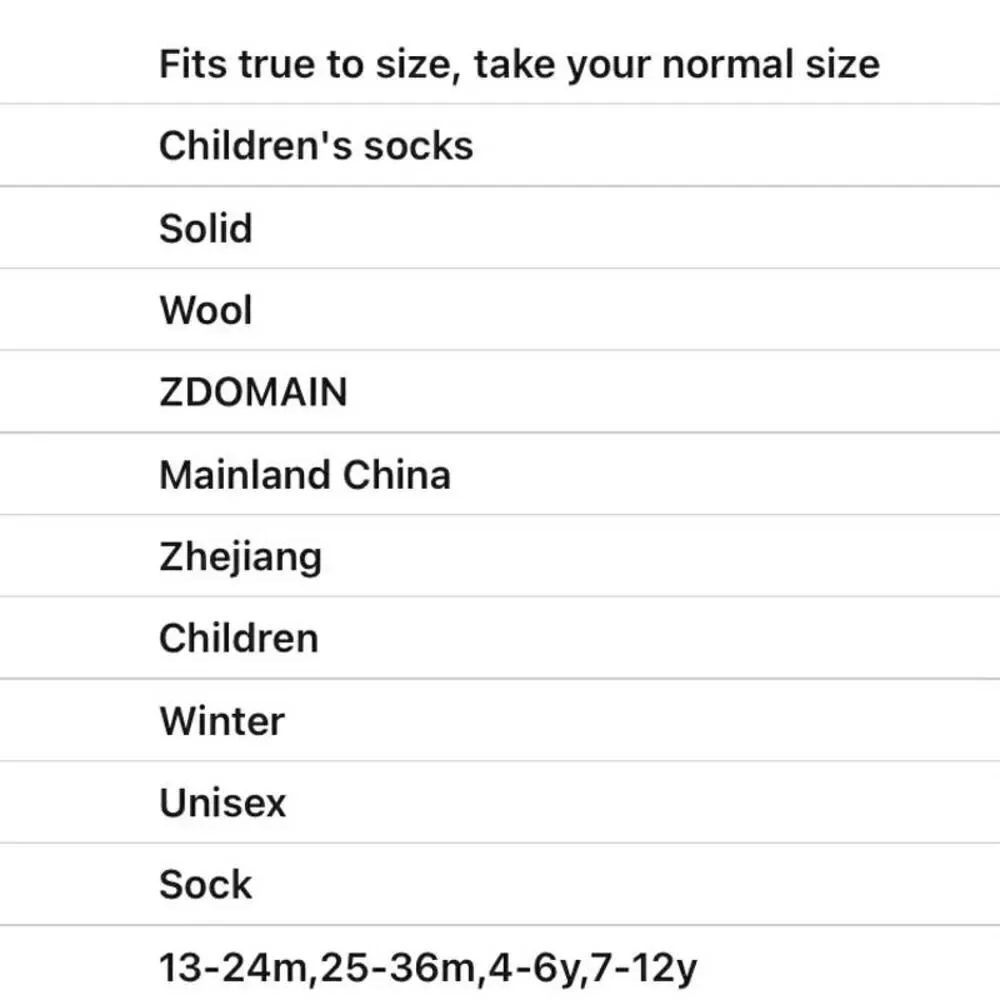 New Toddler boy girl warm wool boot snow socks size 1-3 years, 3-6